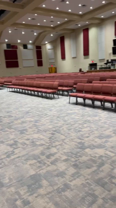 Church sanctuary with new carpet tile